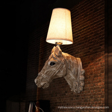 New Design Resin horse head shape wall lamp industrial vintage hotel project wall lamp lighting
